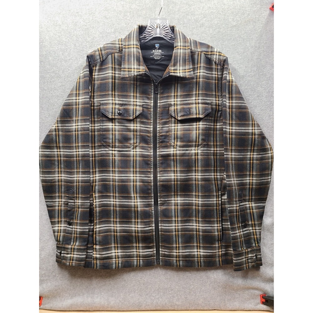 Kuhl Shirt Jacket Women's Small Plaid Full Zip Pockets Shacket‎ Brown Earth Tone